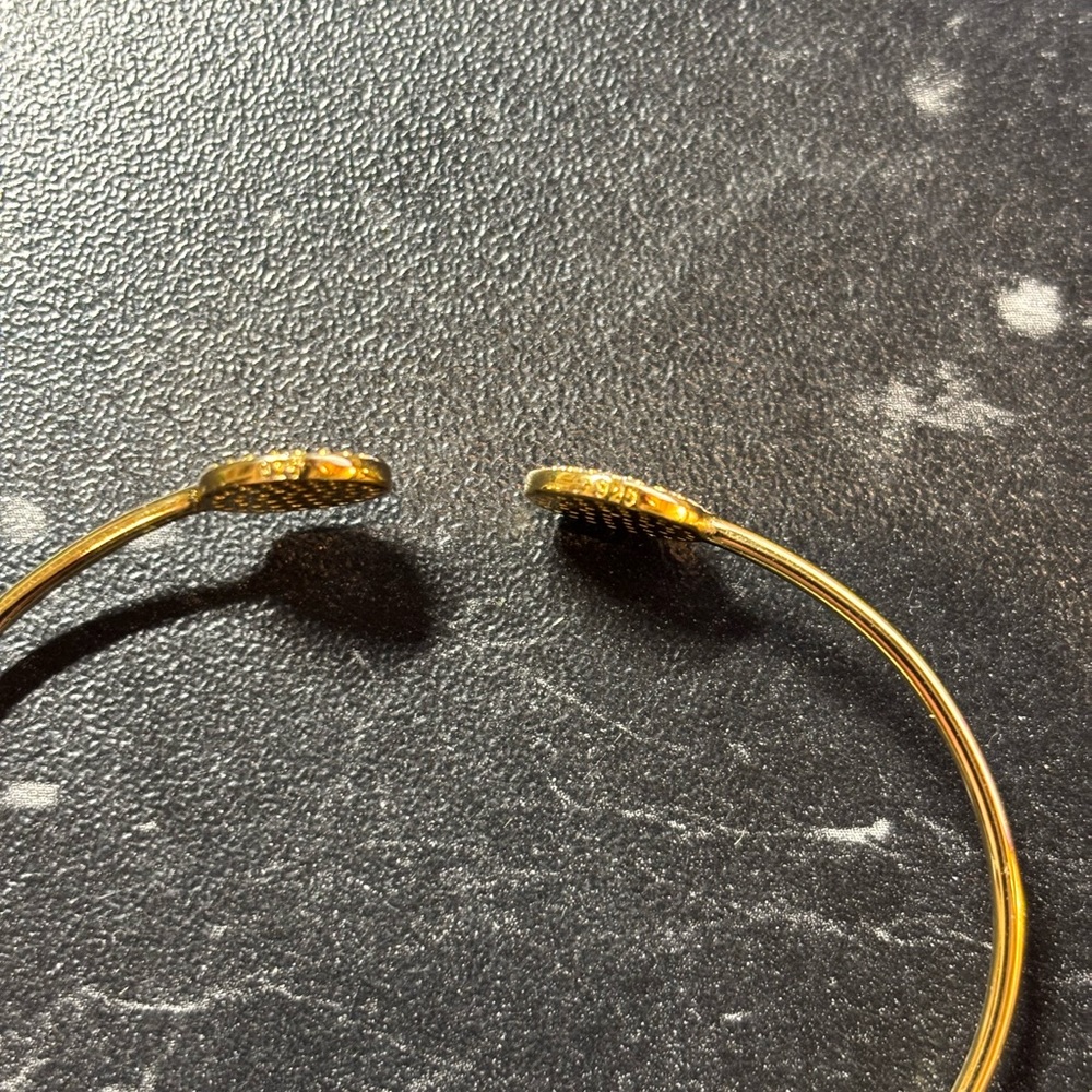 Gold Plated CZ Cuff Bracelet - Picture 4 of 6